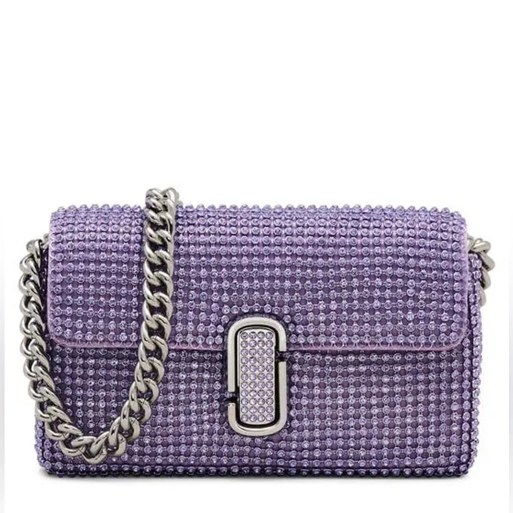 🔥🔥🔥NEW Marc Jacobs The Rhinestone J Purple Shoulder Bag - Picture 4 of 16